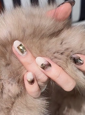 【墨染】全华钻新中式水墨晕染美甲简约高级感冷淡风国风穿戴甲