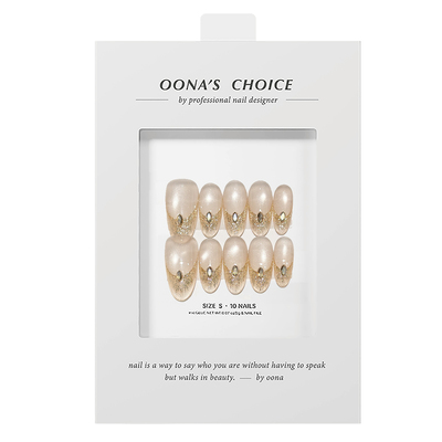 【时间瀑布】全华钻设计款裸色华丽风法式杏仁美甲气质简约穿戴甲