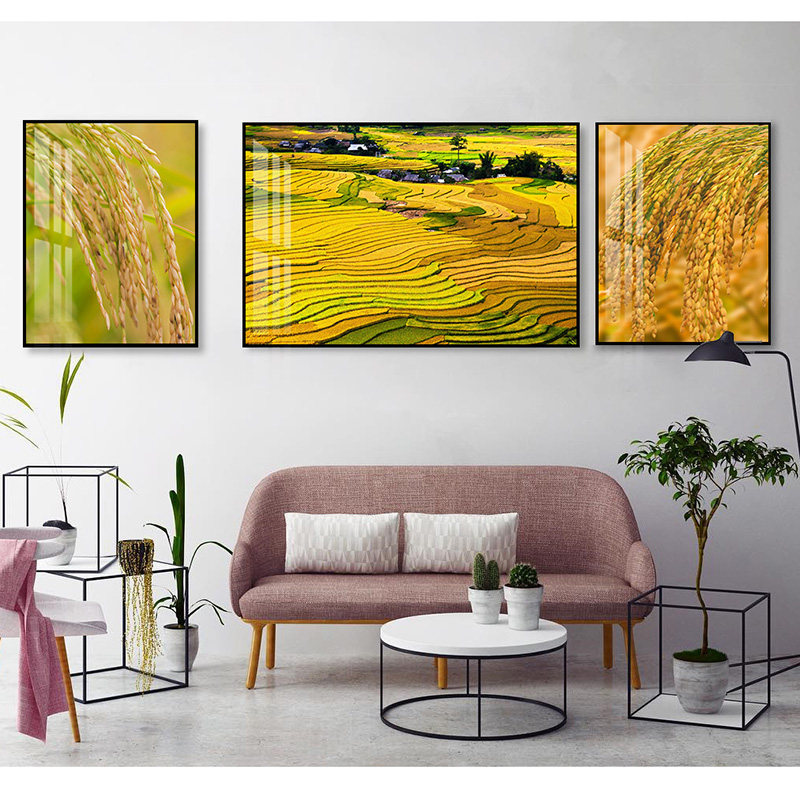 麦子丰收轻奢客厅装饰画餐厅挂画厨房壁画沙发背景墙画饭厅晶瓷画