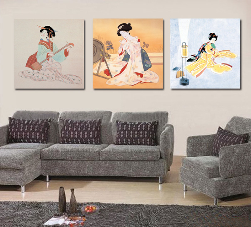 日本仕女图装饰画艺妓酒店壁画日现代装饰画