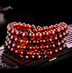 天然酒红色满血山龟108手串项链文玩佛珠念珠龟壳珠子龟甲手链