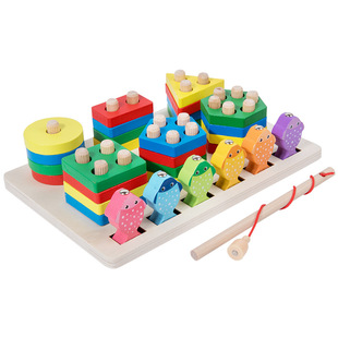 婴幼儿童钓鱼玩具磁性益智力积木配对早教宝宝1一2两到3岁女男孩