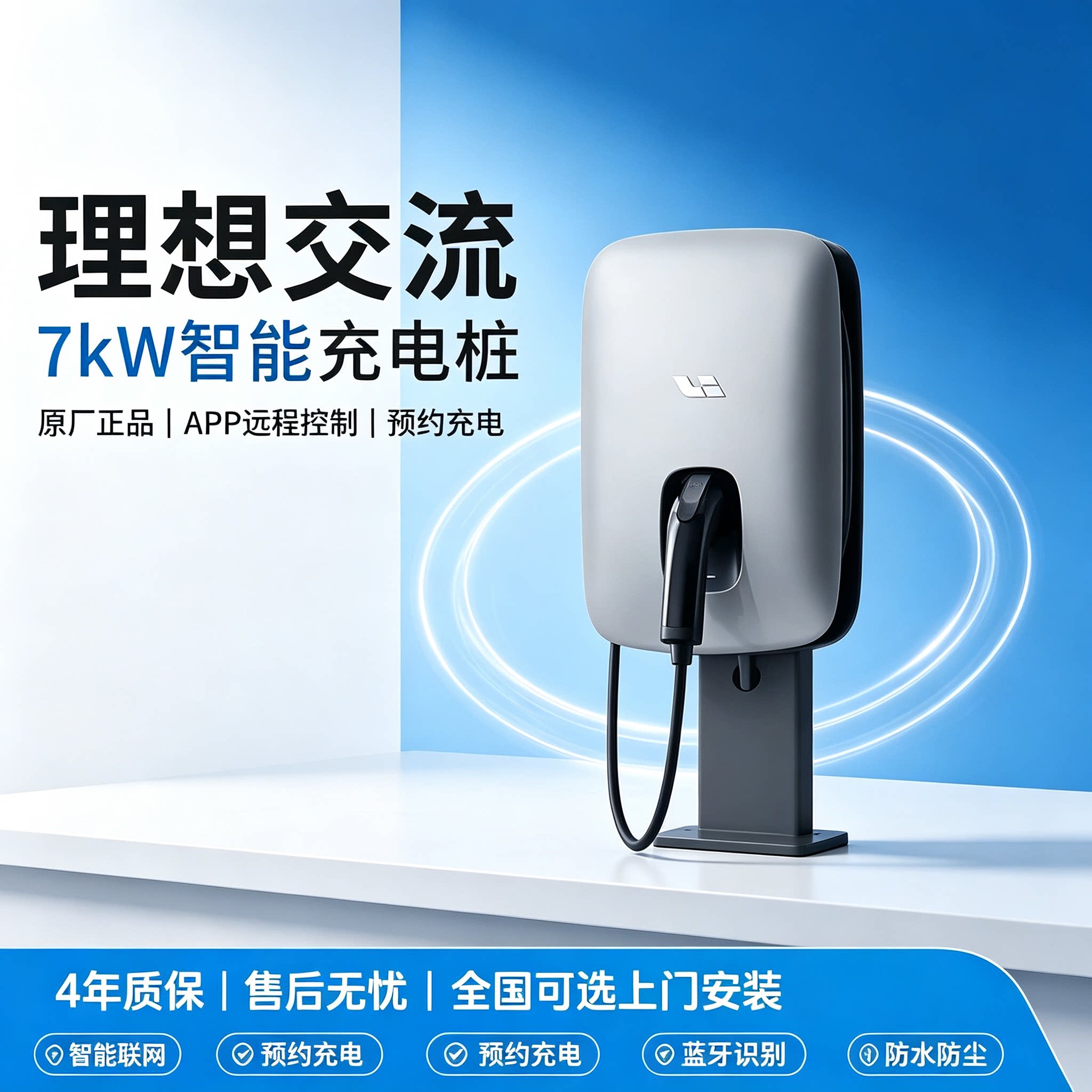 理想L6汽车L7官方专用L8充电桩L9原厂7kw原装MEGA家用交流权益i8图片