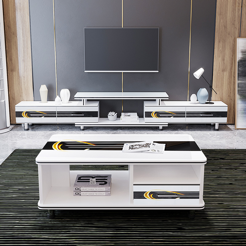轻奢风家用简易电视柜茶几组合