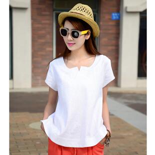 清仓夏季短袖棉麻短袖衬衫百搭上衣小衫