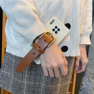 戚薇李晟同款牛皮真皮腕带适用于华为mate80pro手机壳70新品60/50皮扣带30Epro保护套40Pro+个性防摔RS保时捷