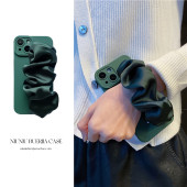 高级感苍岭绿适用荣耀300弹力褶皱腕带Magic7pro手机壳80se防摔x70松紧60真丝绸WINRT女90创意500夏天400新款