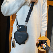 适用斜挎iphone15手机壳17心形零钱包xsmax带挂绳16苹果11pro女款 14软13防摔套8plus门禁卡包xsmax车钥匙包12
