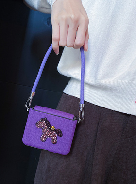 轻奢紫色水钻小马适用小米mixflip2手机壳折叠屏手提绳适用三星zflip7中轴保护6/5适用w25/w24适用vivoXflip