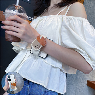 n2flip三星zflip7新款 奶茶腕带适用华为purax手机壳pocket2小折叠屏荣耀magicvflip2个性 vivox女oppofindn3