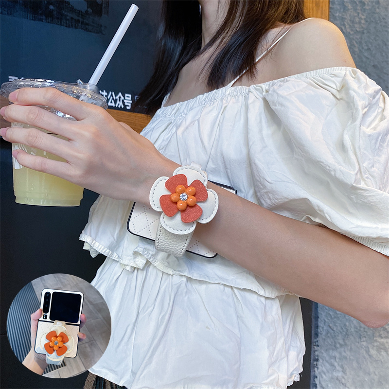 适用华为puraxmax手机壳腕带花朵