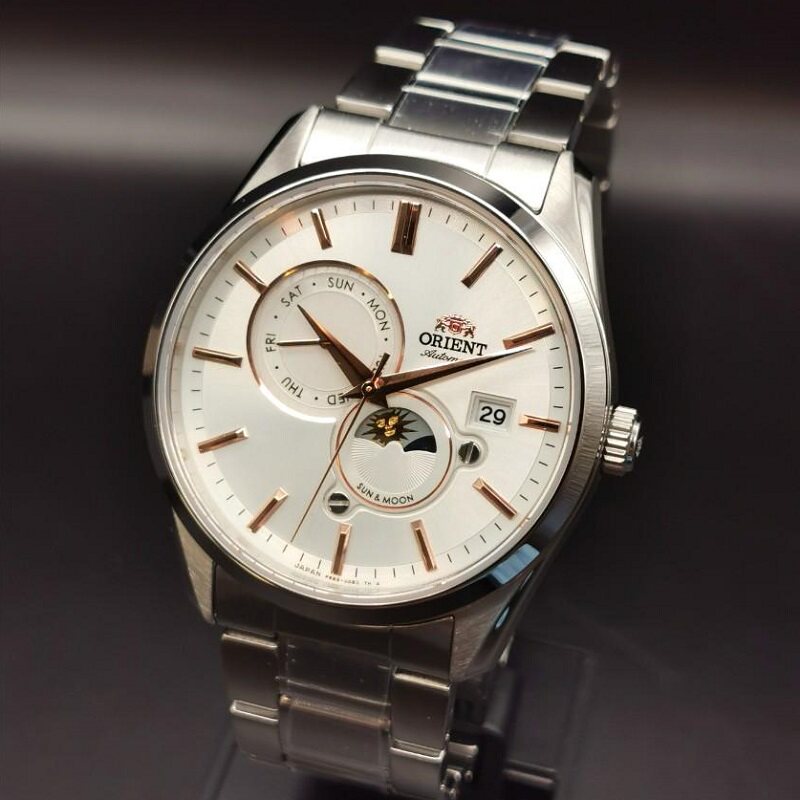 orient东方双狮自动机械表ra-ak0306s指针式防水日本白色系列计时