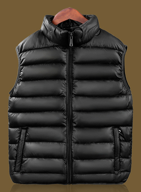 休闲男士棉坎肩背心冬季保暖加厚大码中青年马甲男爸爸外套羽绒棉