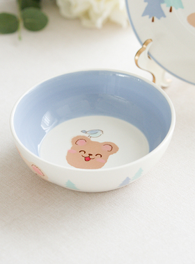 PAGOO泰国进口儿童碗卡通陶瓷碗手绘釉下彩可爱水果碗汤碗饭碗