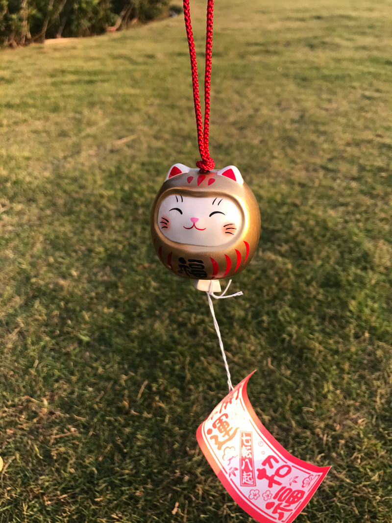 清仓药师窑达摩招财猫风铃日式陶瓷开运平安礼物阳台挂饰车载进口