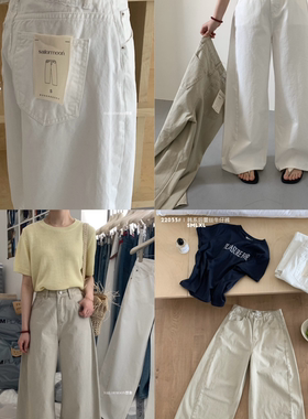 想象SAILORMOON -26年早春韩系蕾丝红刺绣牛仔裤22033