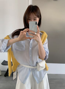 ULOUR/U粒-26年早春韩系叠穿百搭防晒衬衫83078