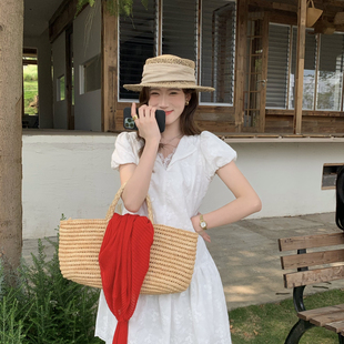 SUSAN 氛围感刺绣蕾丝拼接领口连衣裙GL157 夏上新芳心主角法式