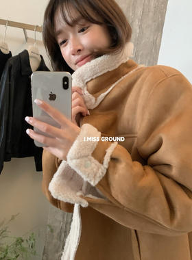 IMISS-冬上新高品质加厚羊羔毛保暖皮毛一体外套H70832