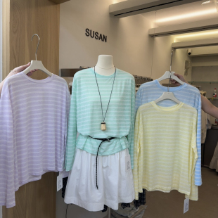 SUSAN T恤TW973 春上新跑量王韩系慵懒宽松轻薄防晒长袖