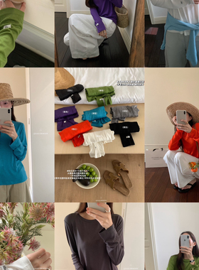 想象SAILORMOON -26年早春简约纯色圆领休闲显瘦长袖T恤63913