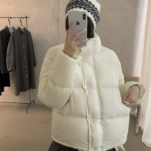 R135 含90白鸭绒 LOVELY 韩系简约基础百搭立领羽绒服外套