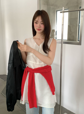 ULOUR/U粒-韩系网纱拼接碎花背心裙万能百搭单品连衣裙95372