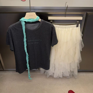 配飘带 SUSAN T恤 韩系简约百搭ins短袖 3210s 夏上新博主同款