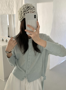 ULOUR/U粒-26年早春爆款圆领时尚一排扣针织开衫(配包包)Z3908