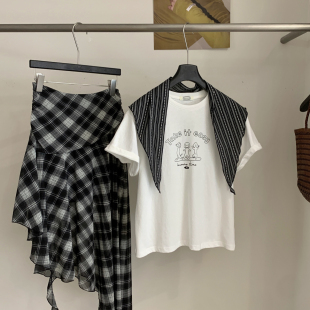 不含半裙 SUSAN 配披肩 T恤 3266s 新松弛daily韩系简约日常短袖