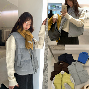 MZI 松面包叠叠乐冬日韩标御寒立领拉链轻盈羽绒马甲37233 STUDIO