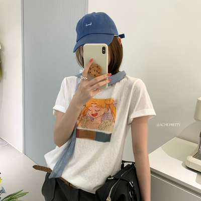 ACME PRETTY-新款美少女战士雪花棉短袖T恤W568#