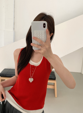 ULOUR/U粒-26年早春爆款百搭叠穿韩系设计感背心J6108