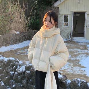 冬季LOVELY韩系经典休闲百搭连帽长袖保暖90白鸭绒羽绒服外套029