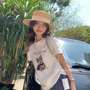 春上新自留款 韩系百搭卡通狗狗短袖 只卖短袖 2830s T恤 SUSAN