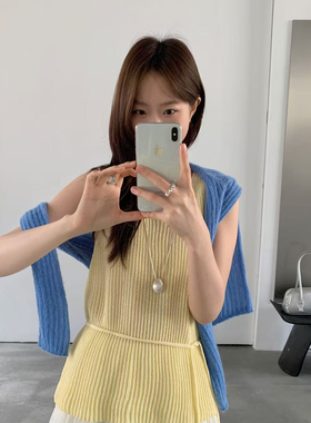 ULOUR/U粒-26年早春镂空针织百搭叠穿背心75290