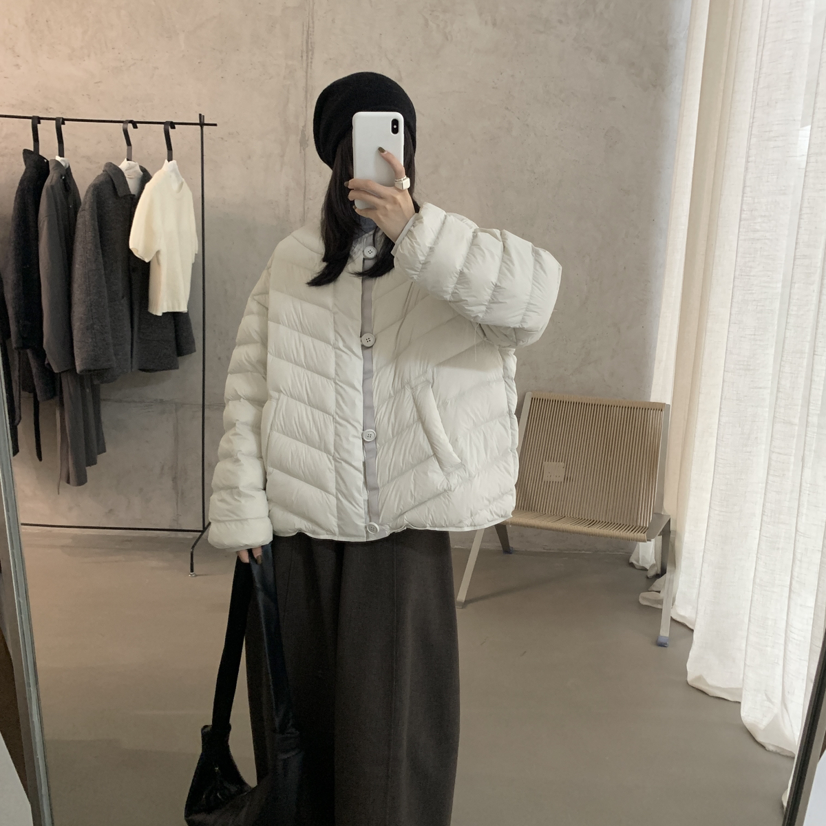 LOVELY韩系简约基础百搭90白鸭绒羽绒服外套R107