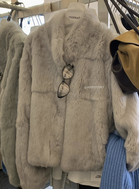 MZI STUDIO-毛软乎乎高级质感不臃肿保暖皮草(含100兔毛)12867##