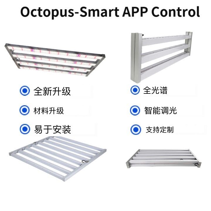 全新升级款八爪鱼玻璃温室帐篷种植全光谱led植物生长灯厂家直销