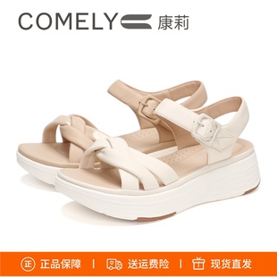 凉鞋 COMELY康莉2025新厚底露趾羊皮后空女鞋 KAJ43300DC01A03BLF