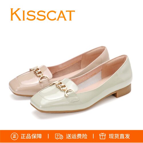 接吻猫牛漆皮平底鞋KA65164-51