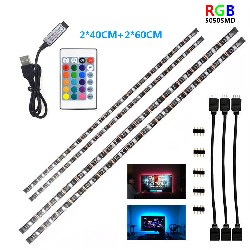 5V5050USB灯带 30灯黑板 无线遥控TV电视 RGB七彩背景墙 电脑灯带