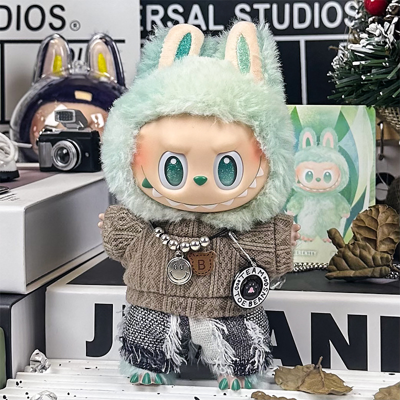 仅衣服适用拉布布潮流嘻哈休闲毛衣一二三代前方高能玩偶挂件娃衣