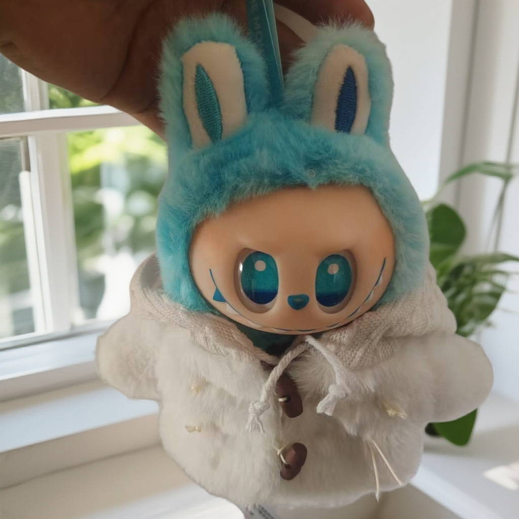 新年服三代拉布布娃衣搪胶脸手脚配件盲盒labubu毛绒公仔玩具配件