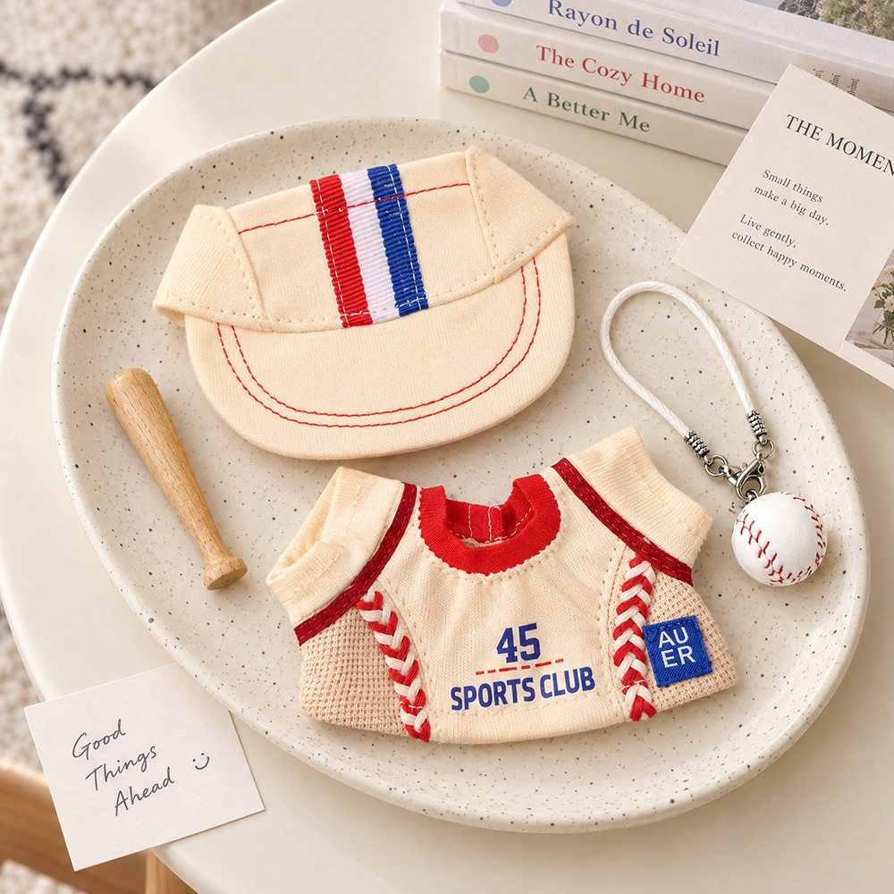 娃衣棒球服套装10-17cm玩偶嘎子姐拉布布公仔换装运动风帽子衣服