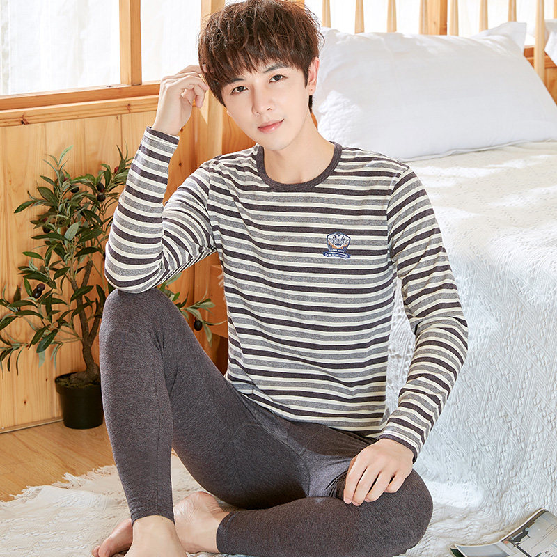 北极绒秋衣秋裤男套装薄款纯棉男士全棉毛衫青年学生打底保暖内衣