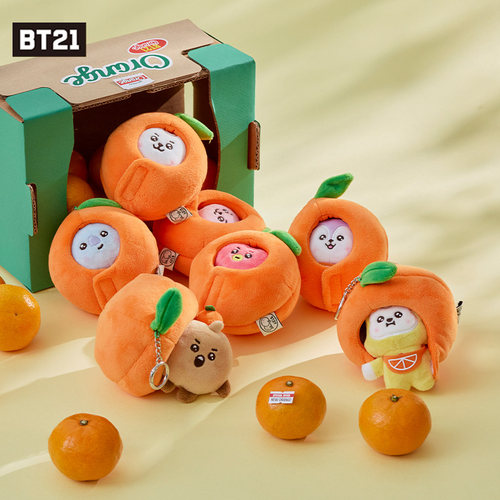 BT21橘子派对毛绒钥匙扣包挂件