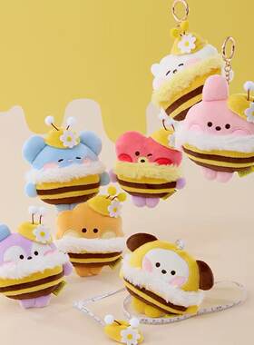 BT21 minini HONEY BEE 系列 玩偶卷尺钥匙扣 LINE FRIENDS