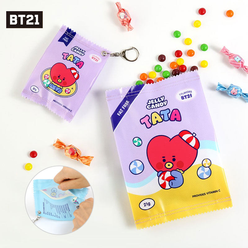 韩国BT21防弹少年团果冻系列卡包挂钩创意手包手机零物化妆收纳袋