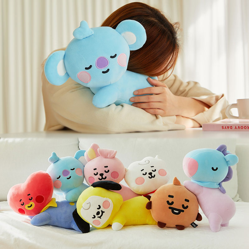 bt21防弹少年团宝宝趴睡抱枕毛绒公仔玩偶靠枕娃娃生日礼物限量